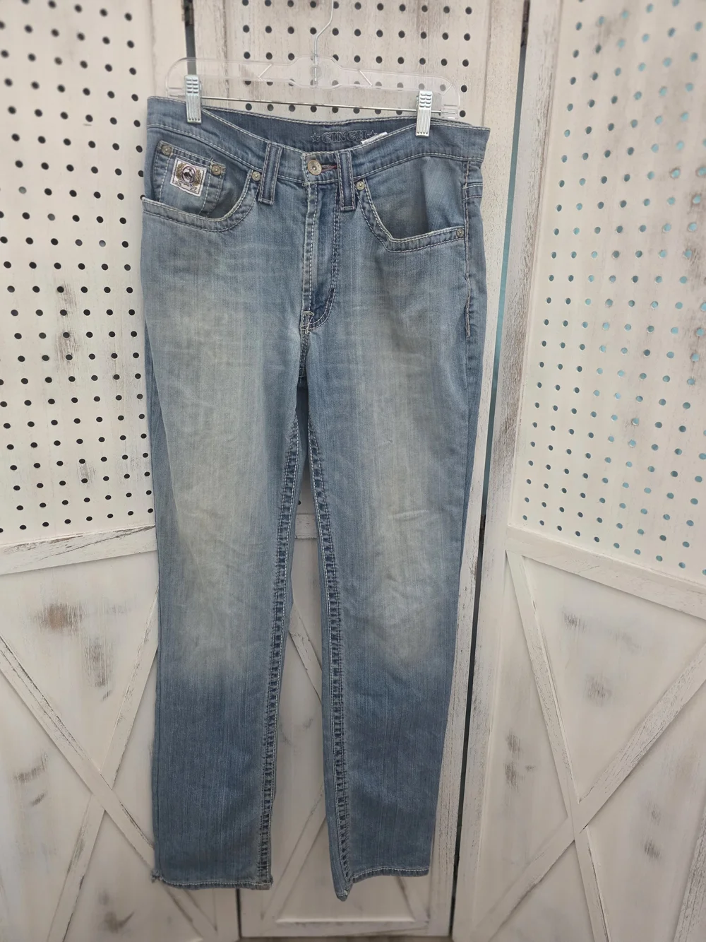 Mens Cinch Light Wash Straight Leg Jeans Size 32x36